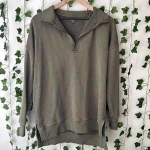 Aerie green quarter zip